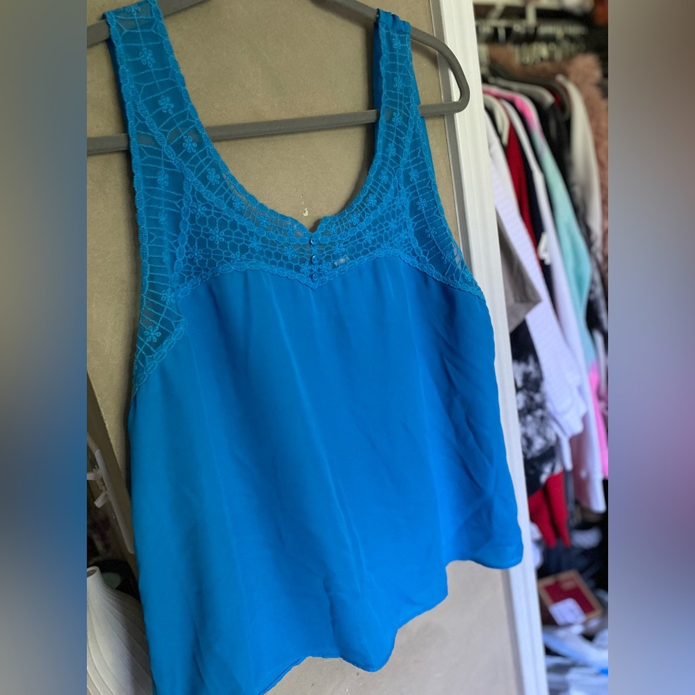 blue top front laced straps